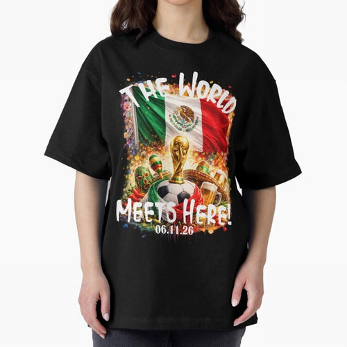 2026 World Cup Oversized T-Shirt Build Global Football Passion for FIFA World Cup 2026 USA Canada Mexico, Highlighting Neymar, England, France and Netherlands, Fan Favorite Moments, National Team Passion, Big Match Drama and Soccer History; Built