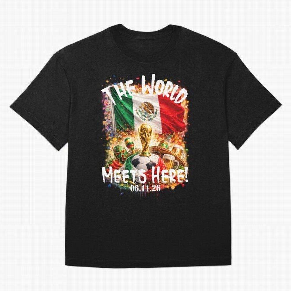 2026 World Cup Oversized T-Shirt Build Global Football Passion for FIFA World Cup 2026 USA Canada Mexico, Highlighting Neymar, England, France and Netherlands, Fan Favorite Moments, National Team Passion, Big Match Drama and Soccer History; Built