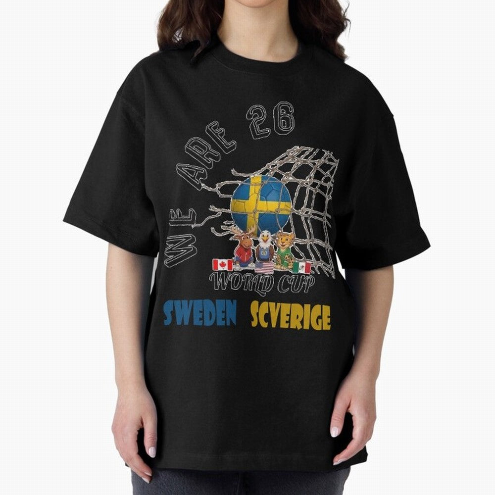 World cup 26 - Sweden Oversized T-Shirt Celebrate National Team Dreams in the FIFA World Cup 2026 USA Canada Mexico Journey through Neymar Highlights, Spain Pride, Sports Nostalgia, International Competition, Famous Players and Unforgettable
