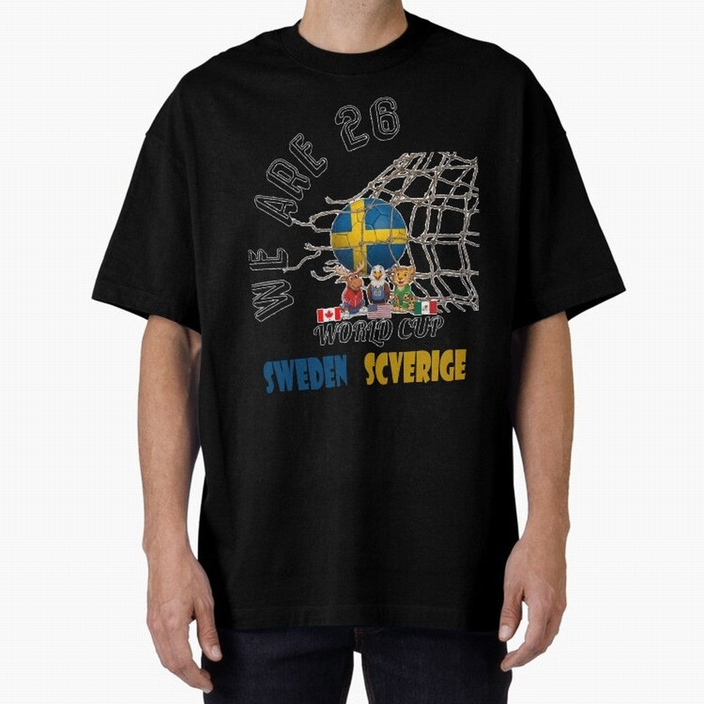 World cup 26 - Sweden Oversized T-Shirt Celebrate National Team Dreams in the FIFA World Cup 2026 USA Canada Mexico Journey through Neymar Highlights, Spain Pride, Sports Nostalgia, International Competition, Famous Players and Unforgettable