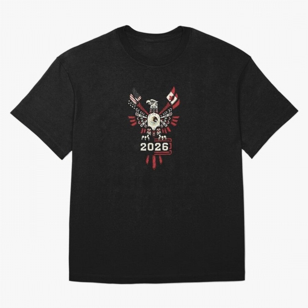 Rise of the North Eagle - Soccer Team Spirit 2026 T-Shirt_82784061 Oversized T-Shirt Feel the Trophy Chase of FIFA World Cup 2026 USA Canada Mexico Spirit, Built around Spain and Netherlands, Messi, Vintage Soccer Flavor, Modern Football Stars,