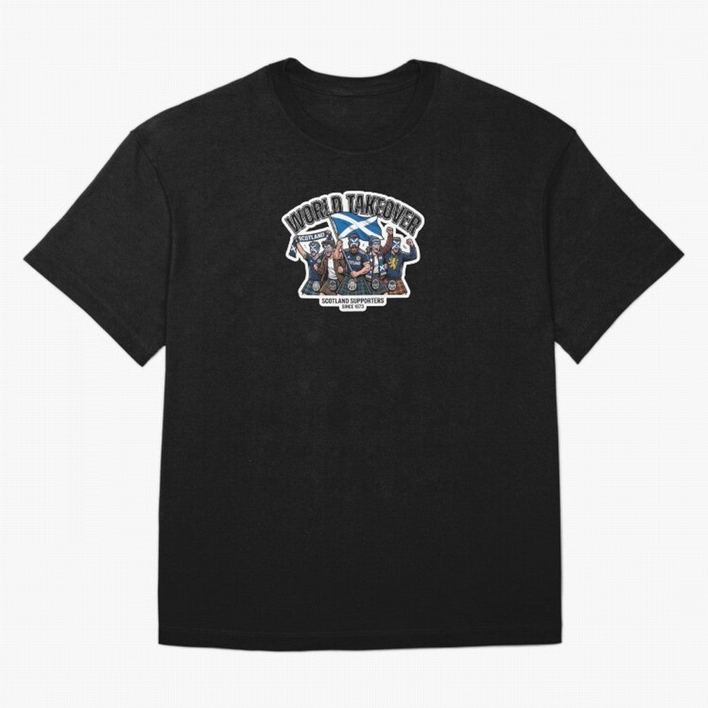 Scotland Soccer Fans Tartan Power Sticker 2026 Football Supporters Oversized T-Shirt Bring Home FIFA World Cup 2026 Group Stage for Fans of Messi and France, Bringing Game Day Rituals, Football Legends, Country Pride and the Road to the Final;