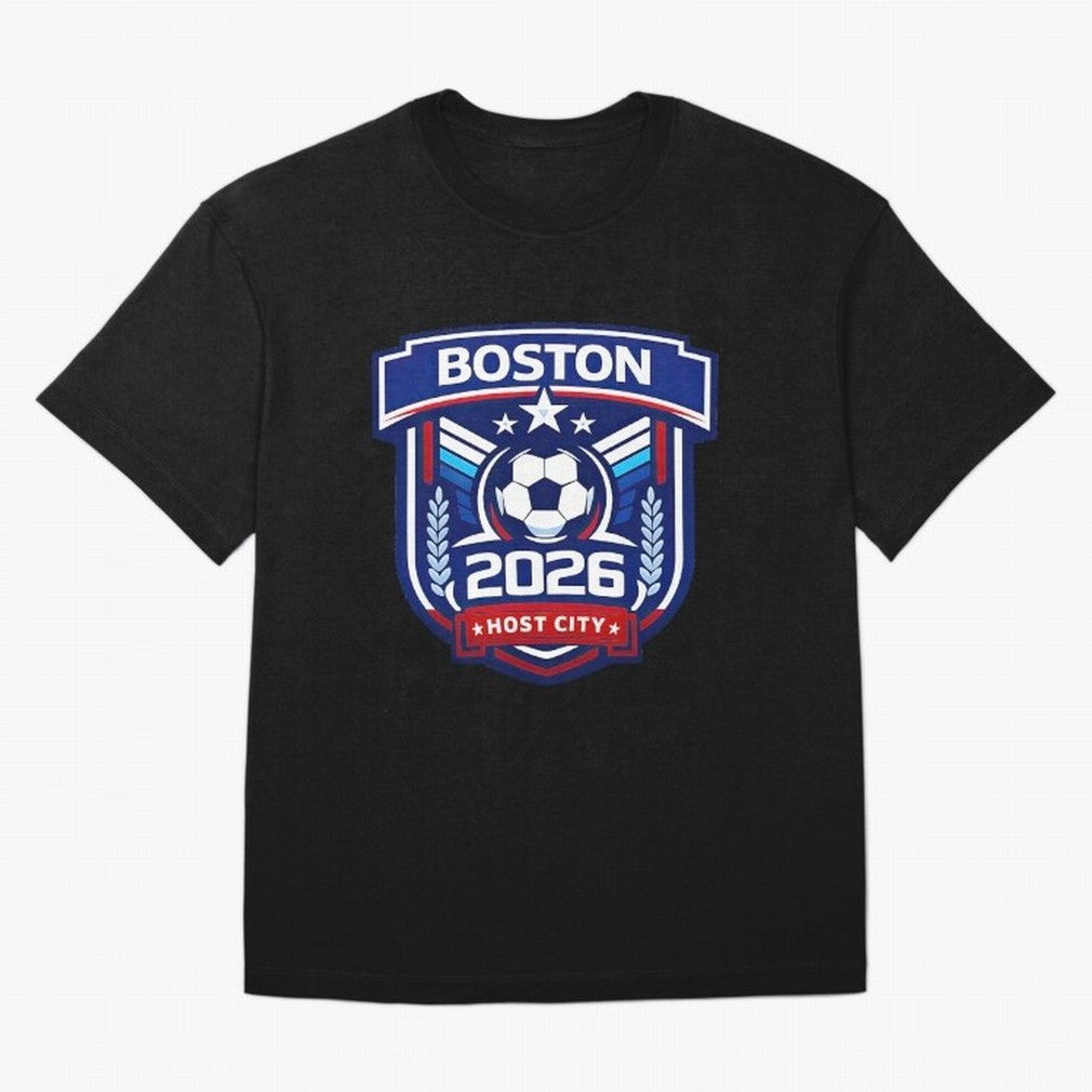 Boston 2026 Host City Welcoming the World Cup Oversized T-Shirt Celebrate the Stars of FIFA World Cup 2026 USA Canada Mexico for Fans of Cristiano Ronaldo, Haaland and CR7 and England, France and Netherlands, Bringing Match Day Excitement,