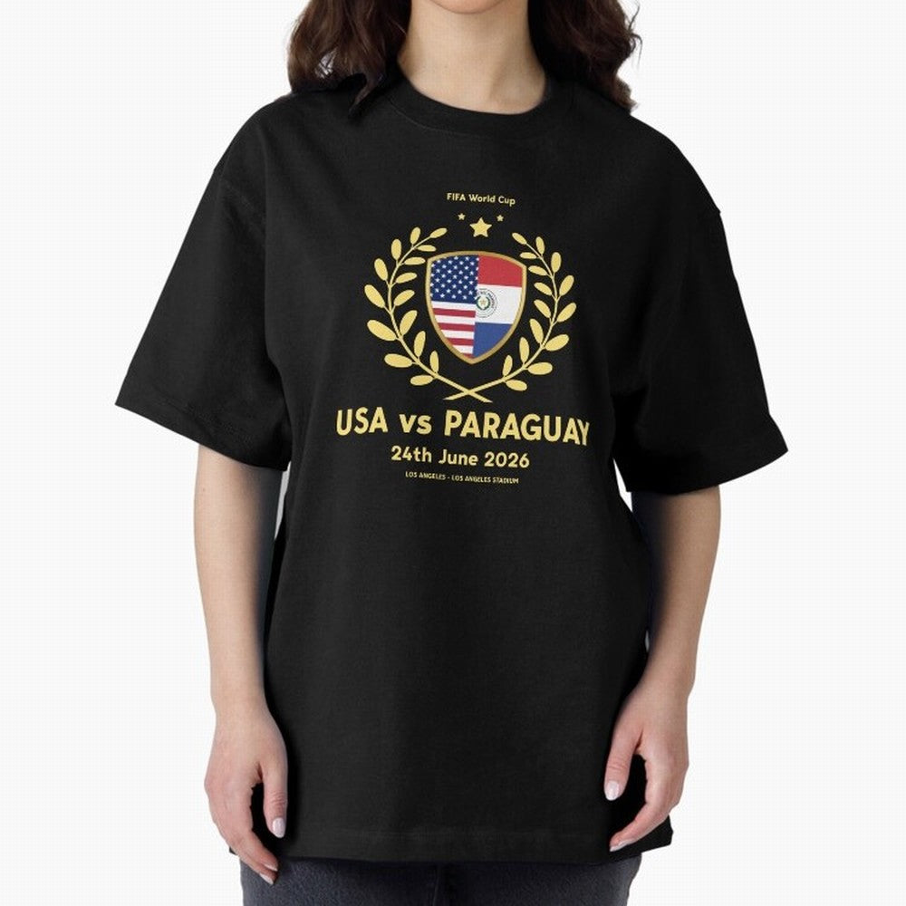 Copy of FIFA World Cup - USA v Paraguay Oversized T-Shirt Live the Energy of FIFA World Cup 2026 Group Stage Featuring Messi, England Energy, Supporter Pride, Iconic Celebrations, Legendary Names and Global Match Day Energy; Created for Match Day