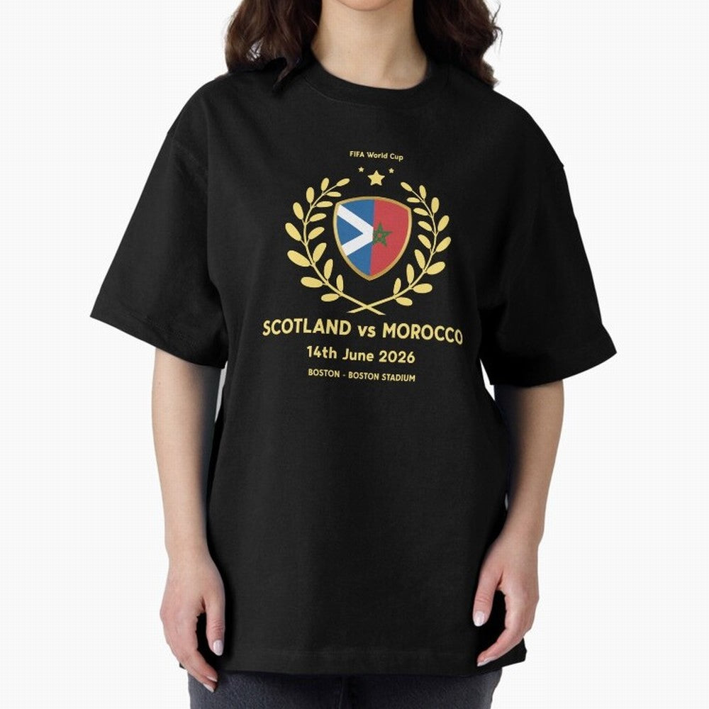 FIFA World Cup - Scotland v Morocco Oversized T-Shirt Live the Energy of FIFA World Cup 2026 Spirit, Capturing Argentina, France and Brazil, Neymar, Retro Football Energy, Iconic Rivalries, Trophy Chase Drama and Stadium Atmosphere; Perfect for