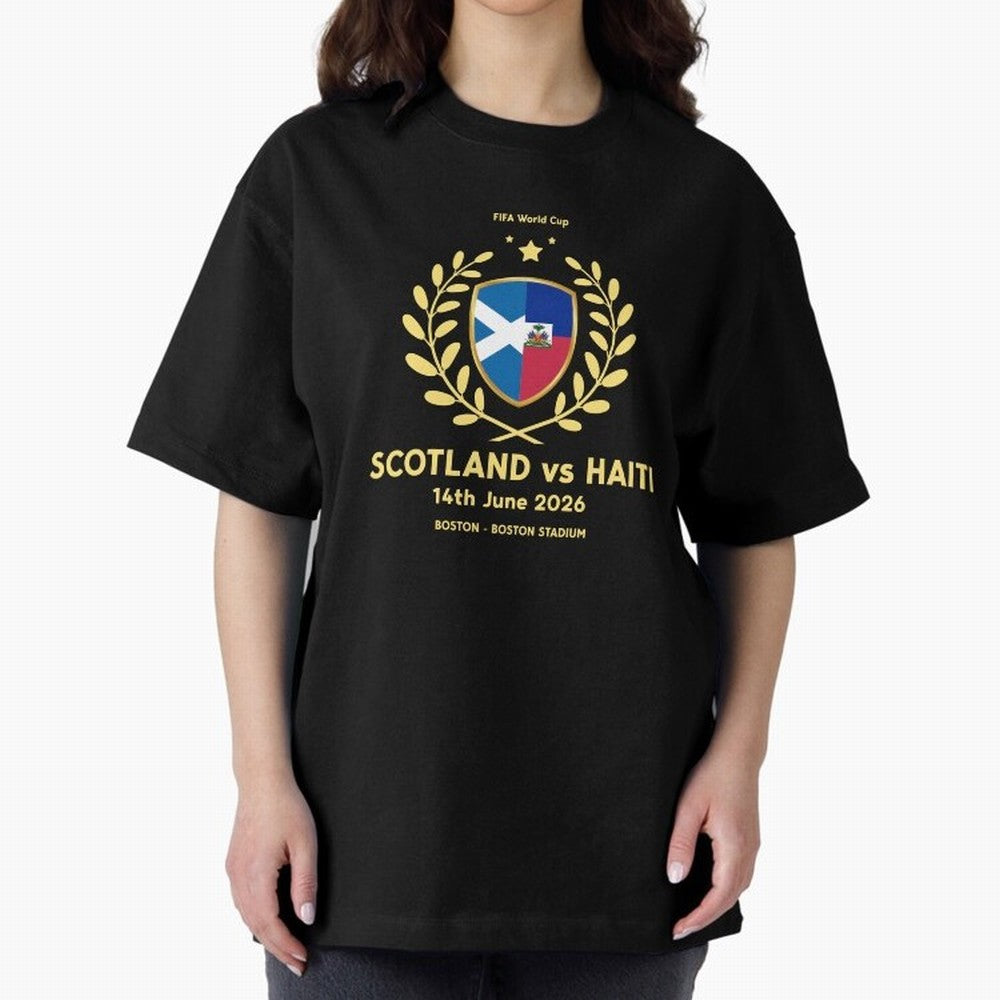 FIFA World Cup - Scotland v Haiti Oversized T-Shirt Share the Excitement of FIFA World Cup 2026 Group Stage for Fans of Mbappe and Neymar and Spain and Netherlands, Bringing Fan Favorite Moments, National Team Passion, Big Match Drama and Soccer