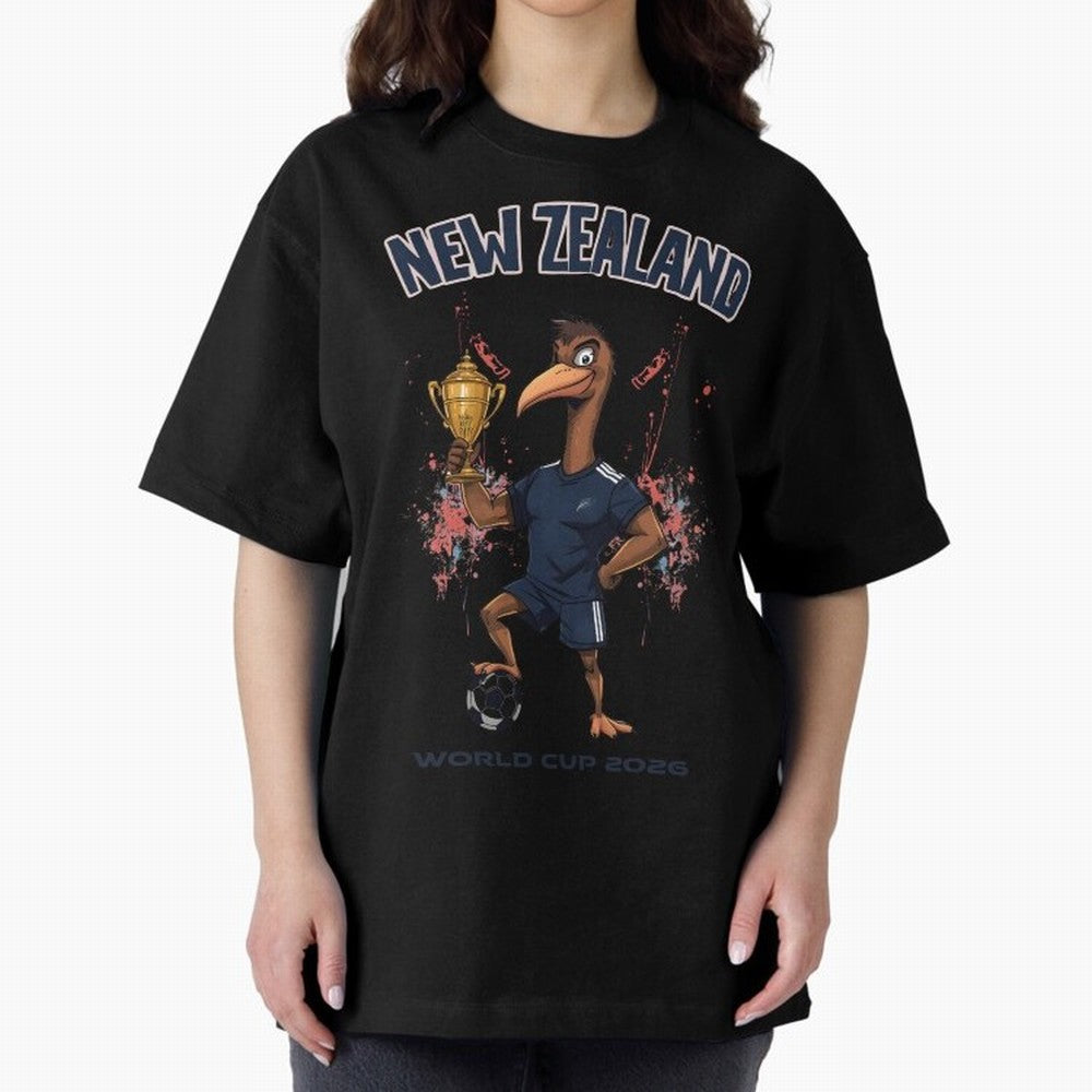 New Zealand - World Cup 2026 Oversized T-Shirt Represent FIFA World Cup 2026 Group Stage Celebrating Messi, Neymar and Mbappe, Portugal Energy, Soccer Culture, Superstar Moments, National Team Dreams and Competitive Fire; Perfect for People Who