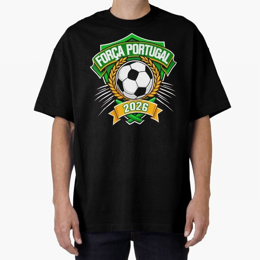 Portugal Fan Art for World Cup 2026 Oversized T-Shirt Follow Every Goal of the FIFA World Cup 2026 Group Stage Journey through Neymar Highlights, Argentina, France and Brazil Pride, Match Day Excitement, Supporter Culture, Golden Goals and Global