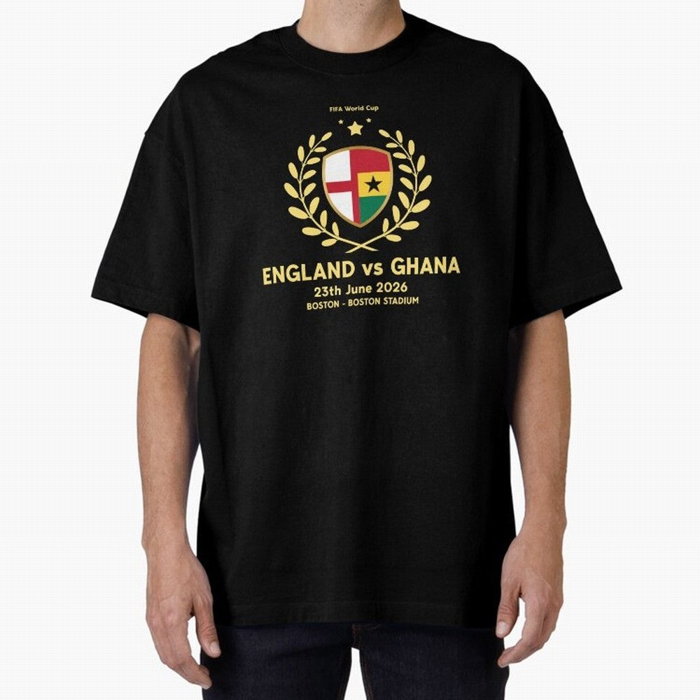 FIFA World Cup - England v Ghana Oversized T-Shirt Feel the Trophy Chase of the FIFA World Cup 2026 USA Canada Mexico Journey through Cristiano Ronaldo Highlights, England, France and Netherlands Pride, Match Day Excitement, Supporter Culture,