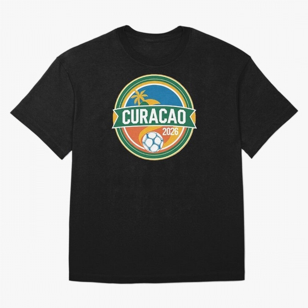 Curacao WC 2026 Oversized T-Shirt Celebrate Soccer Greatness during Match Day Hype around FIFA World Cup 2026, CR7 and Messi, Portugal, Spain and Germany, Vintage Soccer Flavor, Modern Football Stars, National Flags and Final Night Emotion; Made