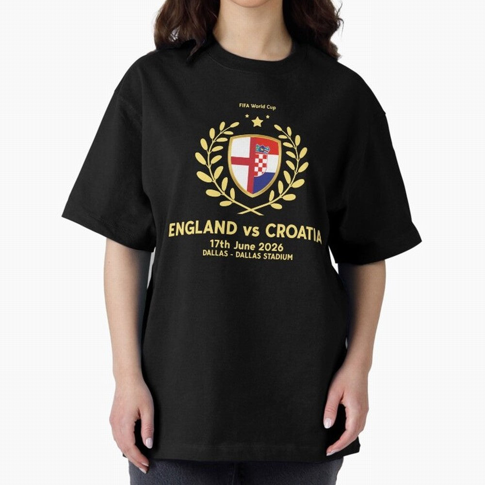 FIFA World Cup - England v Croatia Oversized T-Shirt Celebrate Football Dreams Across the FIFA World Cup 2026 USA Canada Mexico Journey through Mbappe Highlights, Argentina, France and Brazil Pride, Worldwide Fan Energy, Dramatic Goals, Stadium