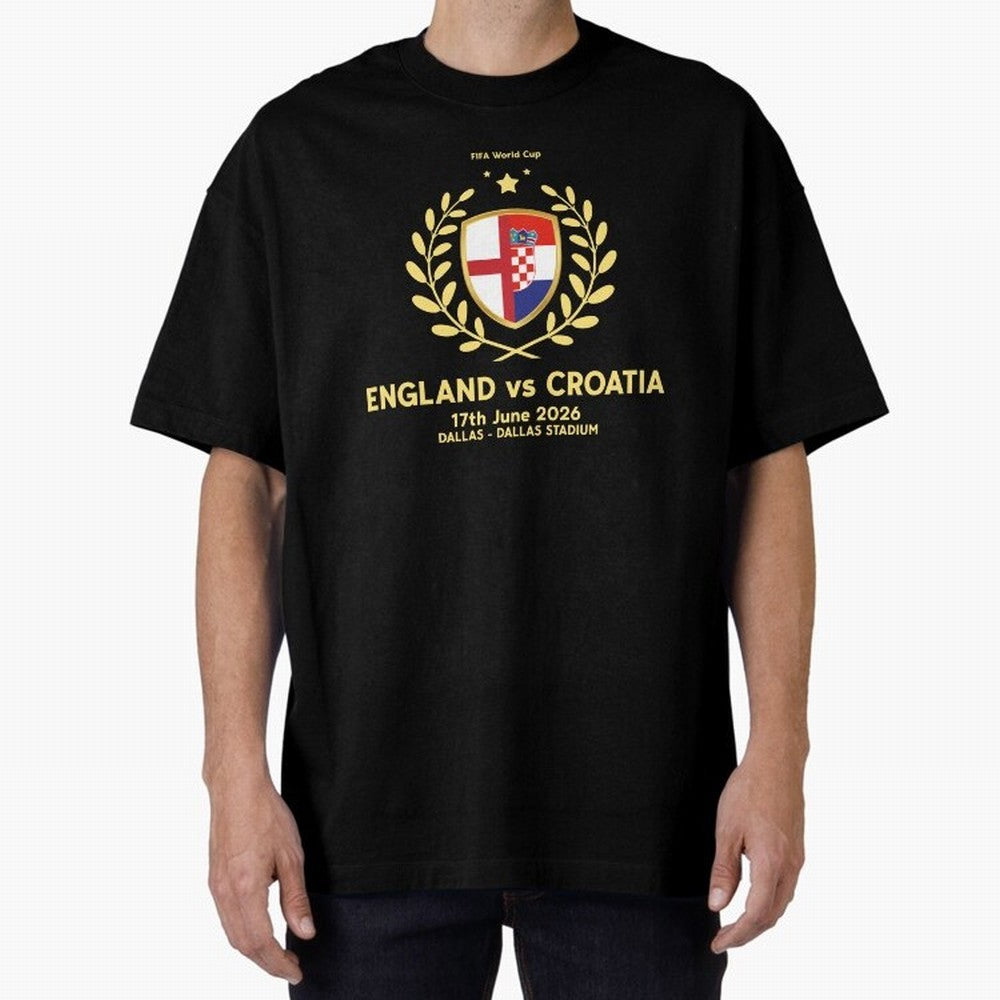 FIFA World Cup - England v Croatia Oversized T-Shirt Celebrate Football Dreams Across the FIFA World Cup 2026 USA Canada Mexico Journey through Mbappe Highlights, Argentina, France and Brazil Pride, Worldwide Fan Energy, Dramatic Goals, Stadium