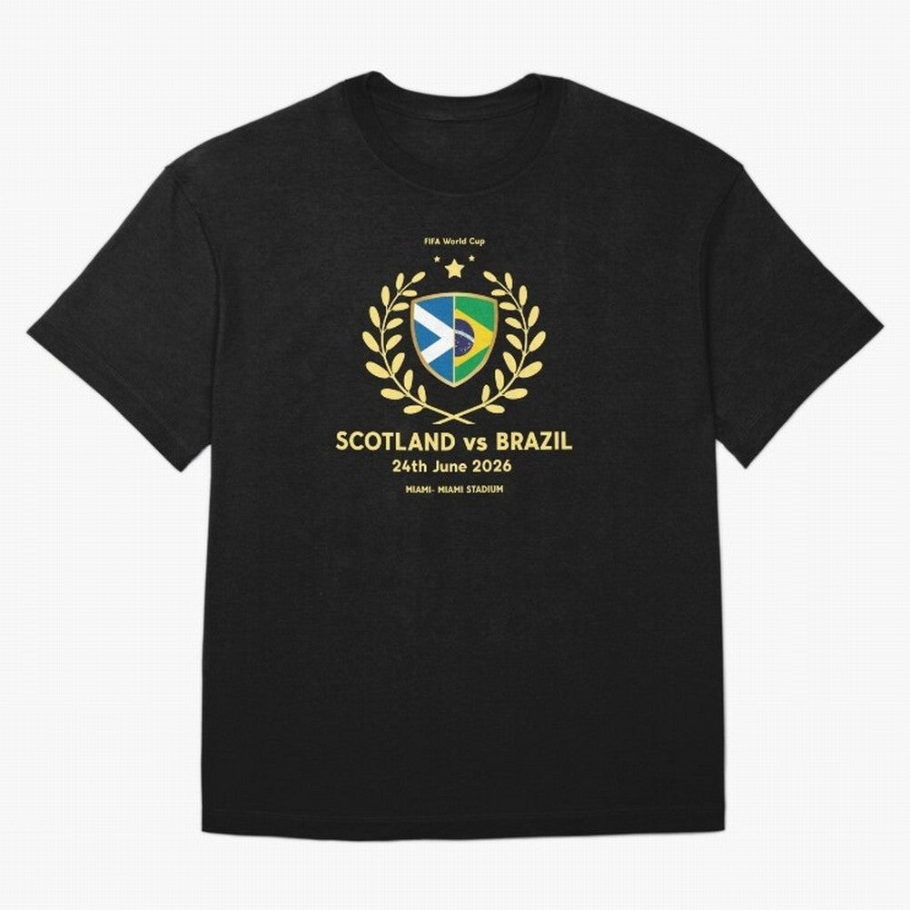FIFA World Cup - Scotland v Brazil Oversized T-Shirt Show Match Day Excitement for FIFA World Cup 2026 Featuring Messi, CR7 and Mbappe, Netherlands Energy, Tournament Hype, Historic Matchups, Family Viewing Parties and Global Sports Pride; Ideal