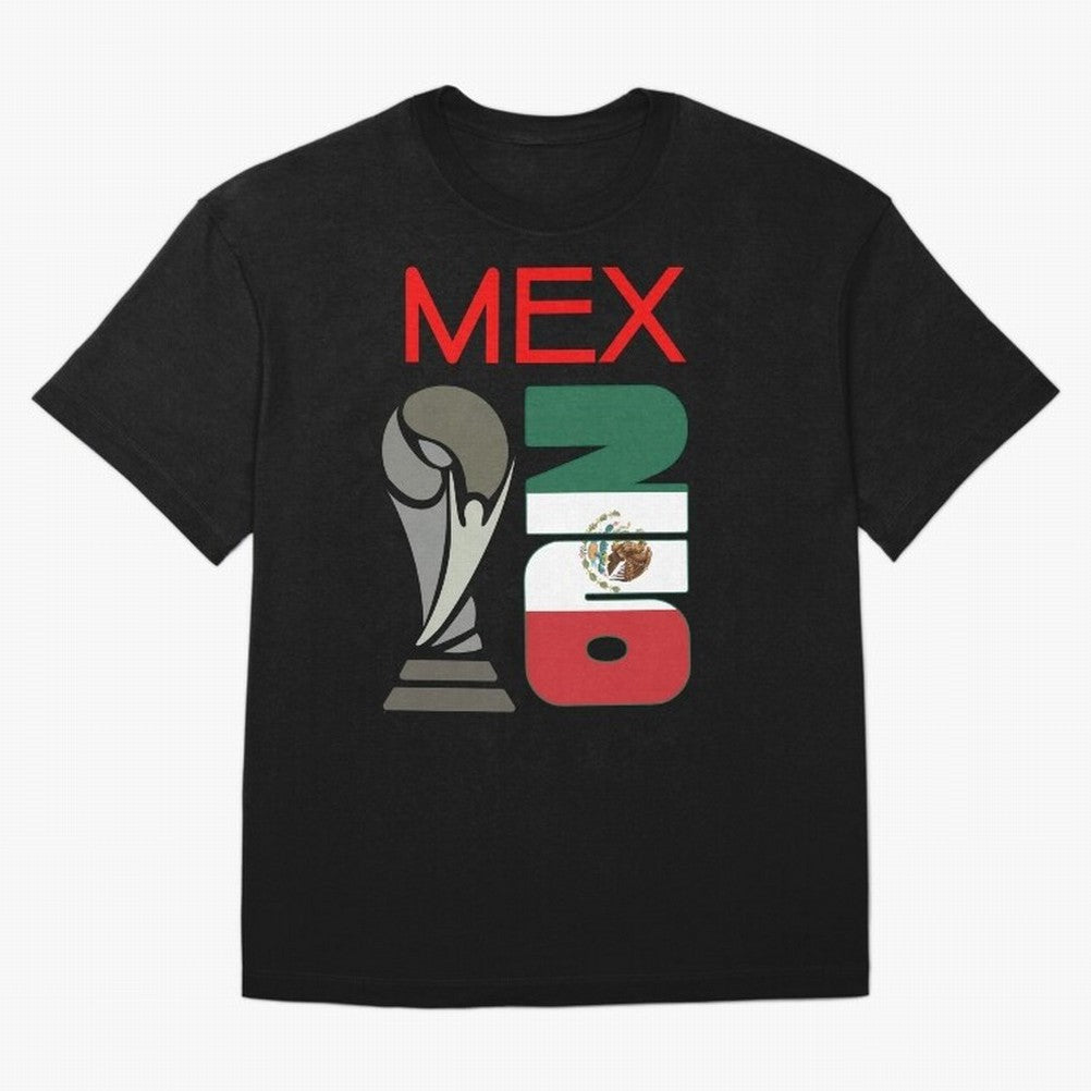 Mexico 2026 Soccer World Cup Trophy Mexican Flag Design Oversized T-Shirt Enjoy FIFA World Cup 2026 Group Stage Driven by Mbappe and Neymar, Netherlands Energy, Global Supporter Spirit, Legendary Goals, National Colors and Tournament Celebration;