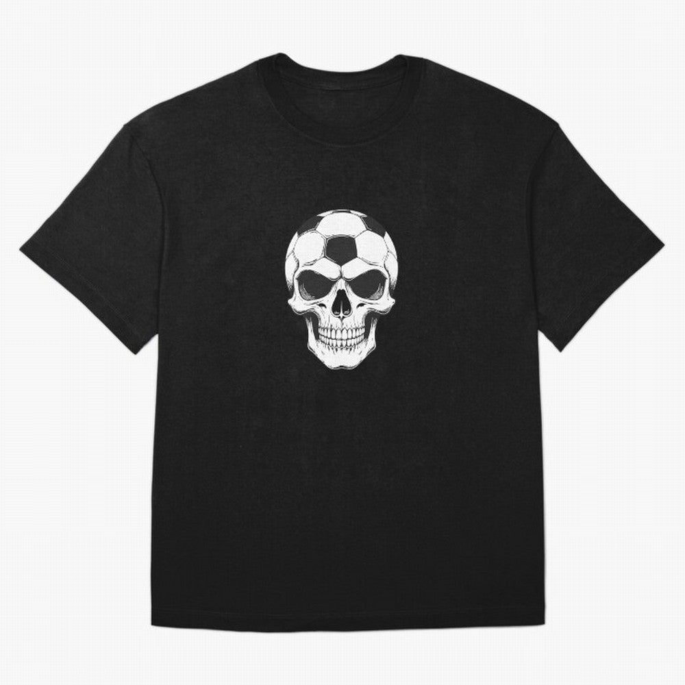 Soccer Skull in Goal Net - Dark Soccer Death Goal Oversized T-Shirt Make Game Day About FIFA World Cup 2026 Group Stage for Fans of Haaland and Argentina and Brazil, Bringing Soccer Culture, Superstar Moments, National Team Dreams and Competitive