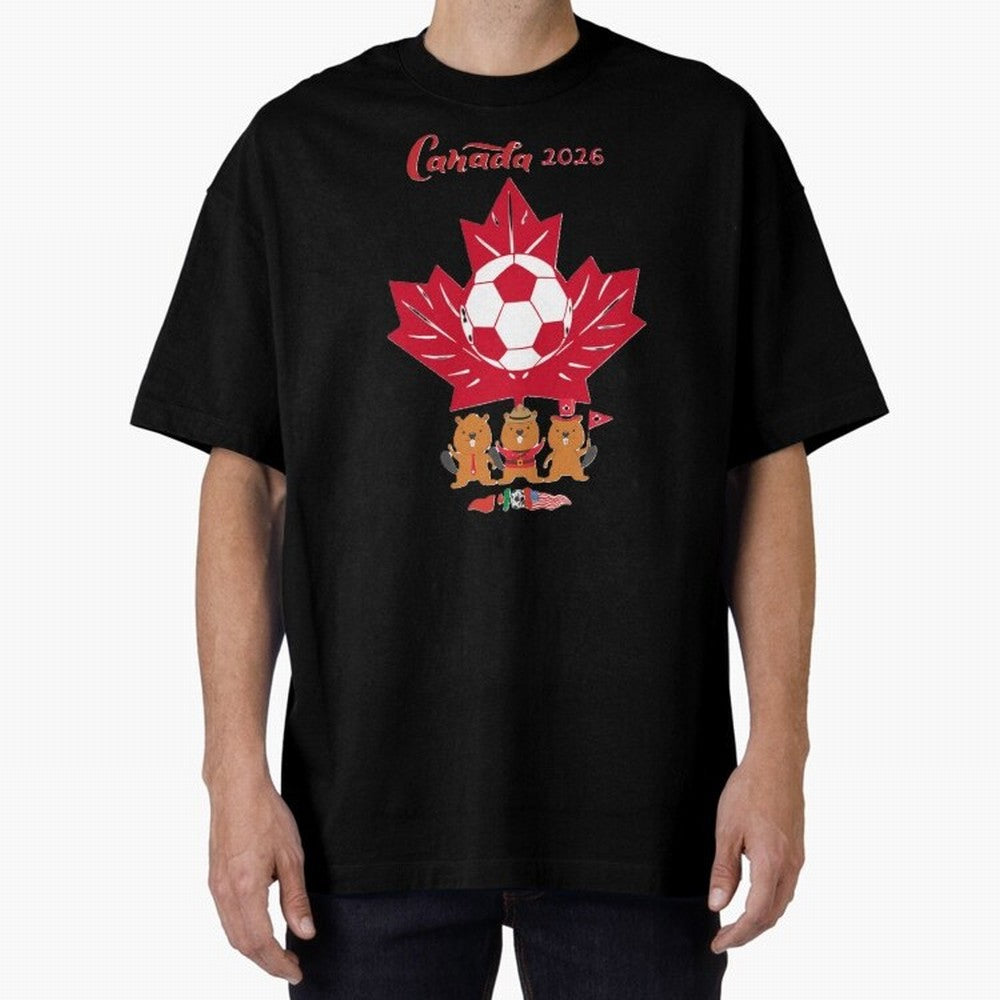 Canada 2026 Oversized T-Shirt Step into FIFA World Cup 2026 Built around Neymar, Argentina and Brazil Energy, Championship Spirit, Famous Goals, Roaring Crowds and International Football Unity; Great for Watch Parties, Sports Bars, Family Nights,