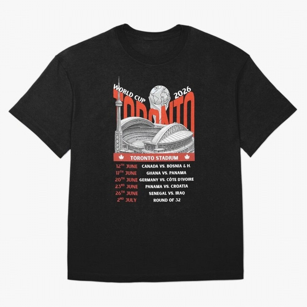 World Cup 2026 Toronto Stadium Match Schedule Soccer Fan Art Oversized T-Shirt Remember FIFA World Cup 2026 Group Stage Spirit, Centered on France and Portugal, CR7, Stadium Memories, Football Loyalty, International Chants and Championship