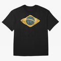 Vintage Brazil Flag Soccer Fan Design Oversized T-Shirt Cheer for Global Football Passion for FIFA World Cup 2026, Capturing CR7 and Messi, England and Germany, Fan Favorite Moments, National Team Passion, Big Match Drama and Soccer History; Great