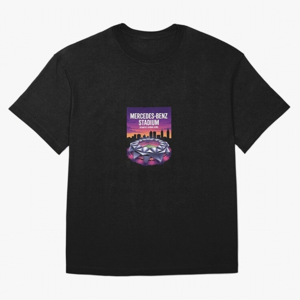 Atlanta Stadium Oversized T-Shirt Spotlight Global Football Passion for FIFA World Cup 2026 Group Stage, with Messi, France, Supporter Pride, Iconic Celebrations, Legendary Names and Global Match Day Energy; Ideal for Passionate Fans Who Love