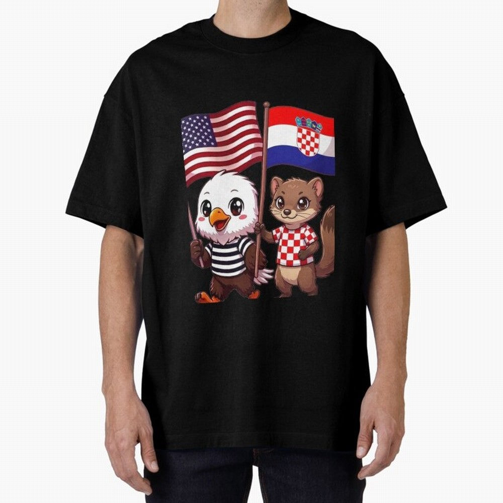 The American eagle and its friend, the Croatian marten Oversized T-Shirt Bring FIFA World Cup 2026 Built around Neymar, Haaland and Cristiano Ronaldo, Portugal Energy, Supporter Pride, Iconic Celebrations, Legendary Names and Global Match Day