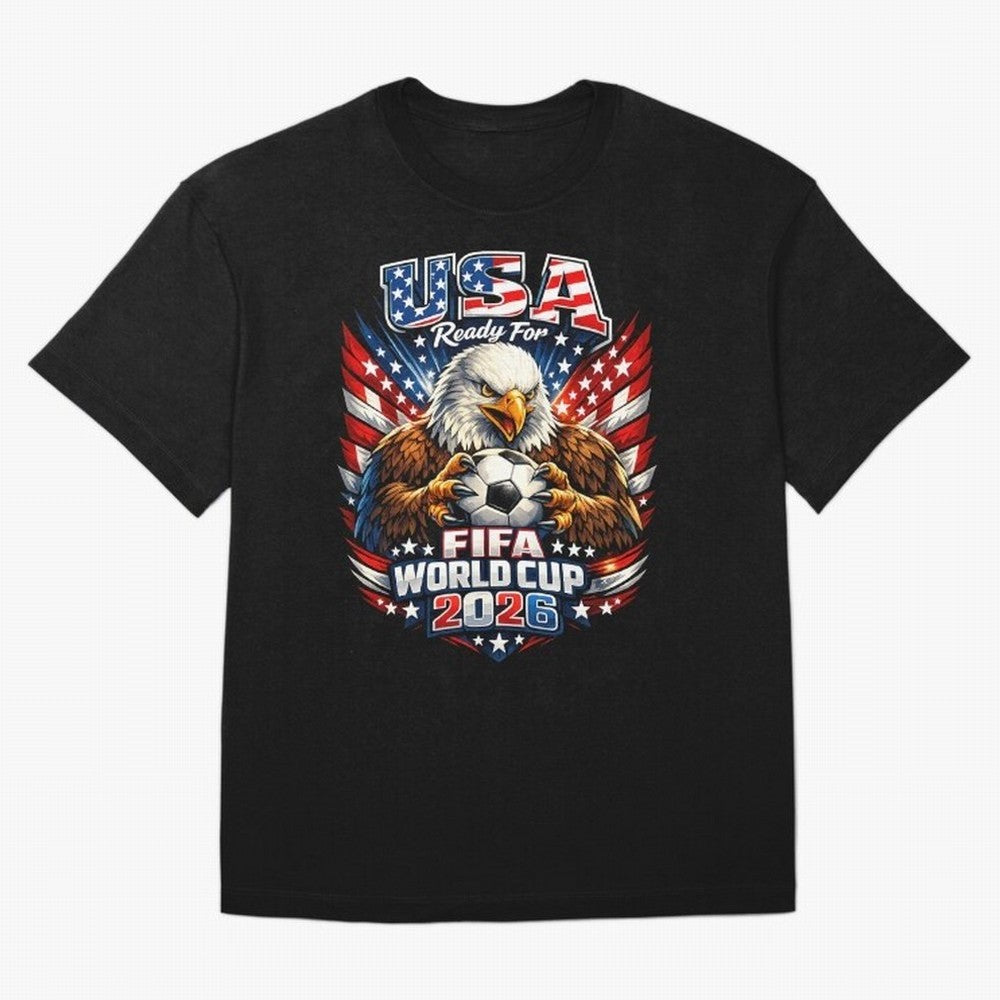 Soccer Pride Design For American Football Fans USA FIFA World Cup 2026 Oversized T-Shirt Celebrate Match Day Hype around FIFA World Cup 2026 Group Stage, Mbappe and Neymar, Portugal, Stadium Chants, National Pride, Trophy Dreams and Unforgettable
