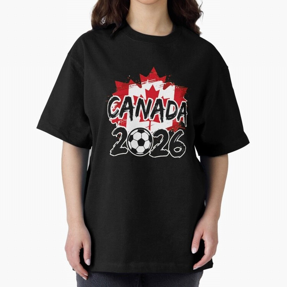 Canada World Cup 2026 Soccer Fan Game Day T-Shirt_86605883 Oversized T-Shirt Embrace Global Football Passion for FIFA World Cup 2026 Group Stage, with Messi, Brazil, Classic Soccer Heritage, Championship Pressure, Fan Loyalty and International
