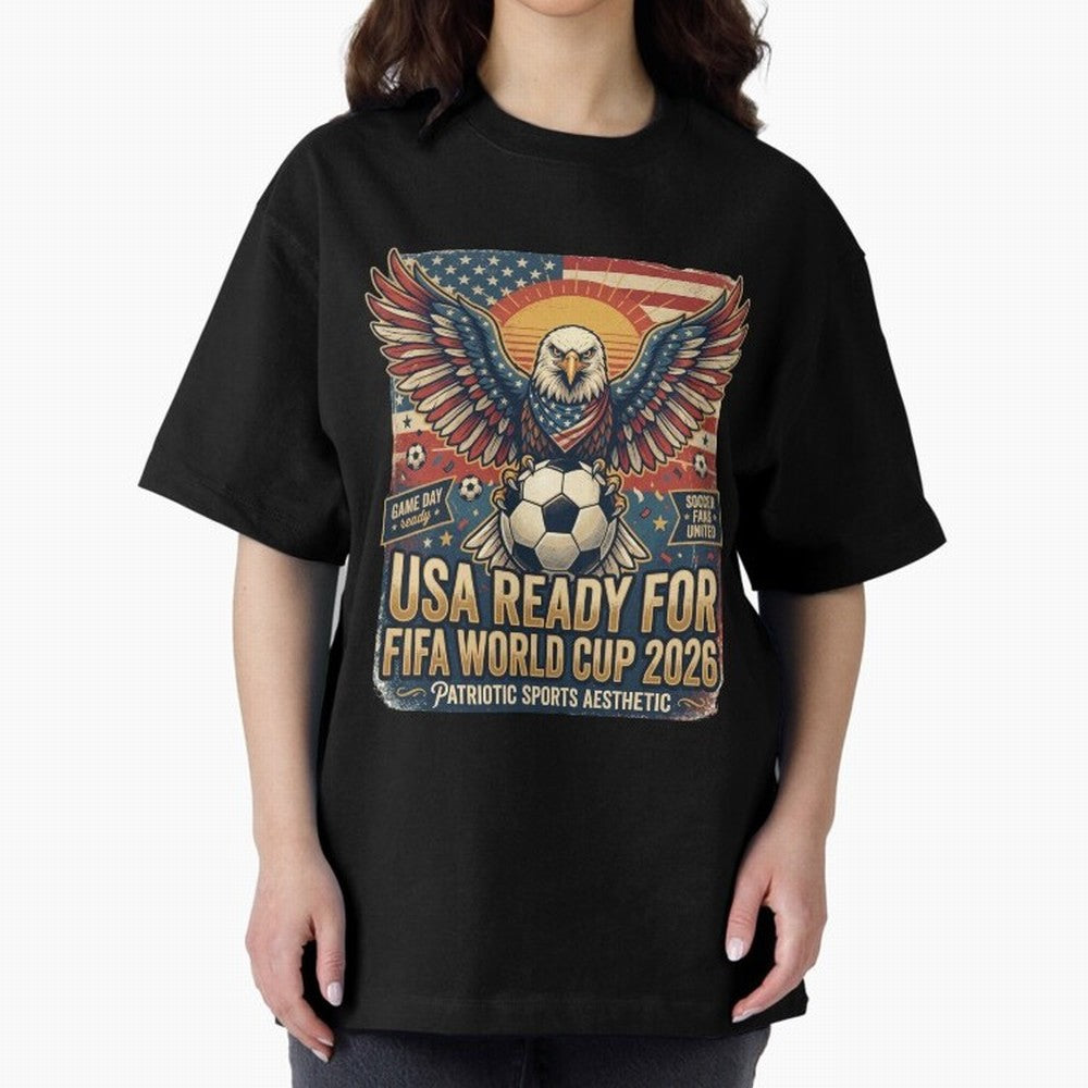 SA FIFA World Cup 2026 Soccer Pride Design For American Football Fans Oversized T-Shirt Celebrate the Stars of FIFA World Cup 2026 Group Stage Spirit, Filled with France, Neymar, Football Festival Excitement, Trophy Ambitions, Country Rivalries and
