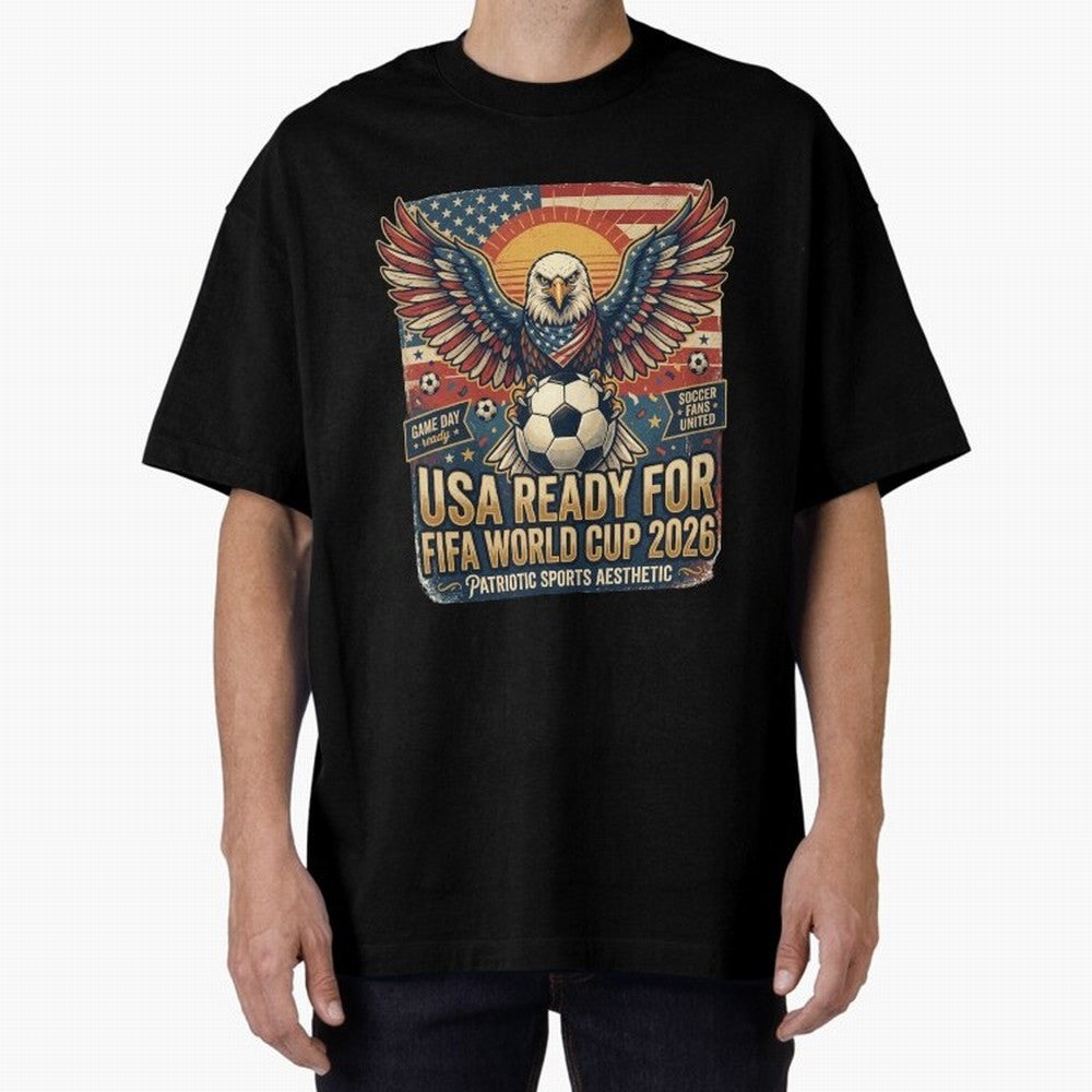 SA FIFA World Cup 2026 Soccer Pride Design For American Football Fans Oversized T-Shirt Celebrate the Stars of FIFA World Cup 2026 Group Stage Spirit, Filled with France, Neymar, Football Festival Excitement, Trophy Ambitions, Country Rivalries and
