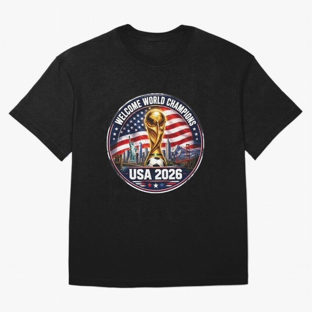 World Cup 2026 Celebration T-Shirt | USA Canada Mexico Soccer Fan Tee Oversized T-Shirt Bring International Match Energy to Global Football Passion for FIFA World Cup 2026 USA Canada Mexico, Celebrating Messi and Cristiano Ronaldo, Argentina,
