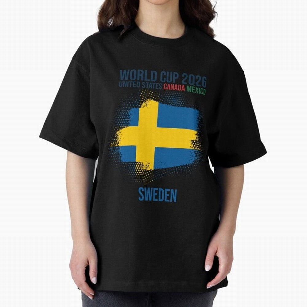 SWEDEN WORLD CUP 2026 Oversized T-Shirt Wear the Spirit of FIFA World Cup 2026 Highlighting CR7, England and Germany Energy, Global Supporter Spirit, Legendary Goals, National Colors and Tournament Celebration; Made for Collectors Who Enjoy Iconic