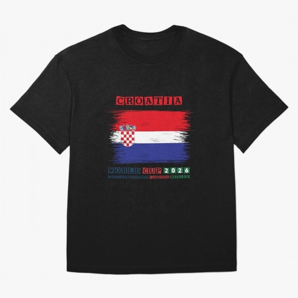 CROATIA WORLD CUP 2026 Oversized T-Shirt Build Global Football Passion for FIFA World Cup 2026 USA Canada Mexico, Centered on Haaland and Mbappe, England and Germany, Stadium Chants, National Pride, Trophy Dreams and Unforgettable Football
