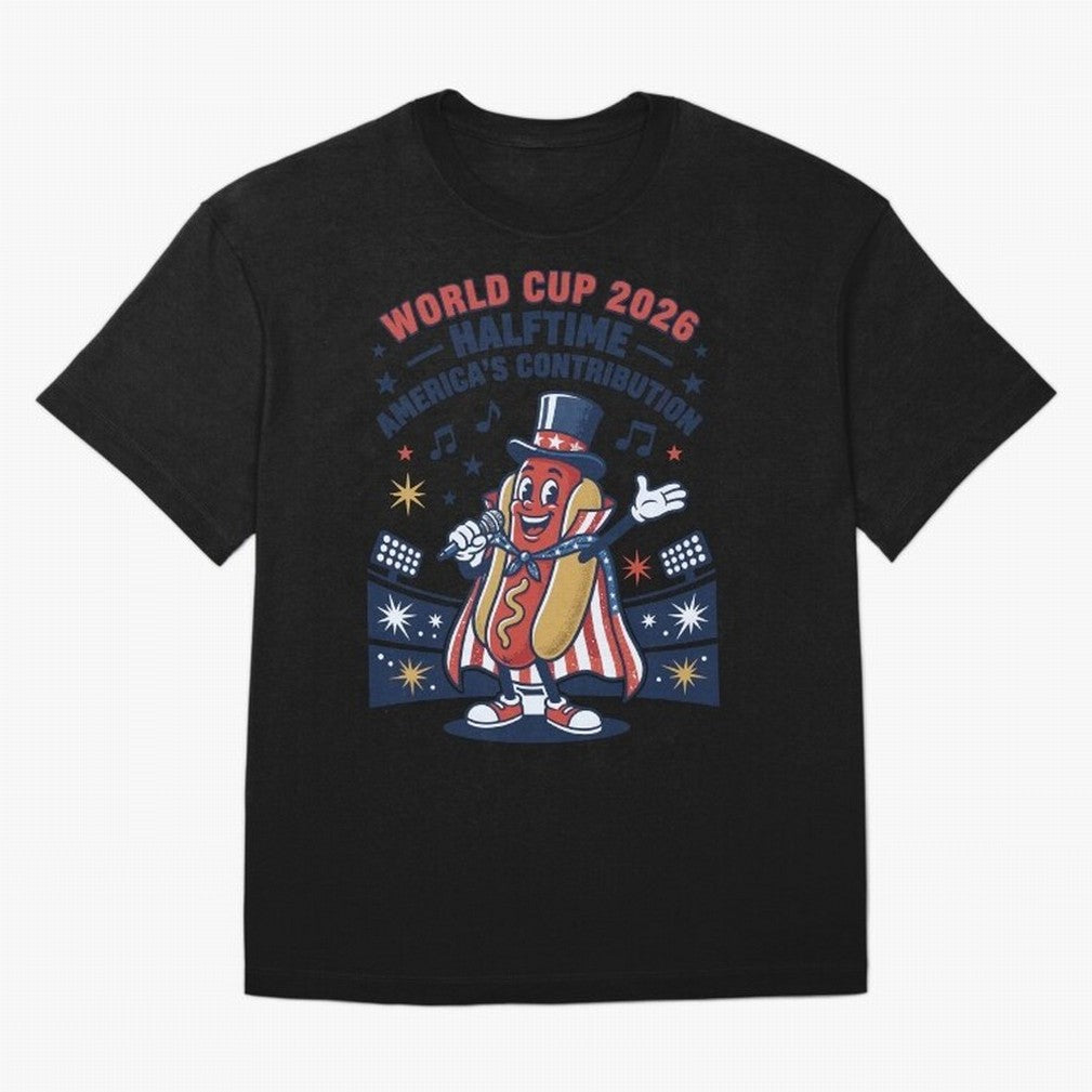 World Cup 2026 Halftime ¡ª America's Contribution V2 Oversized T-Shirt Refresh the FIFA World Cup 2026 USA Canada Mexico Journey through Neymar Highlights, Argentina and Brazil Pride, Global Supporter Spirit, Legendary Goals, National Colors and
