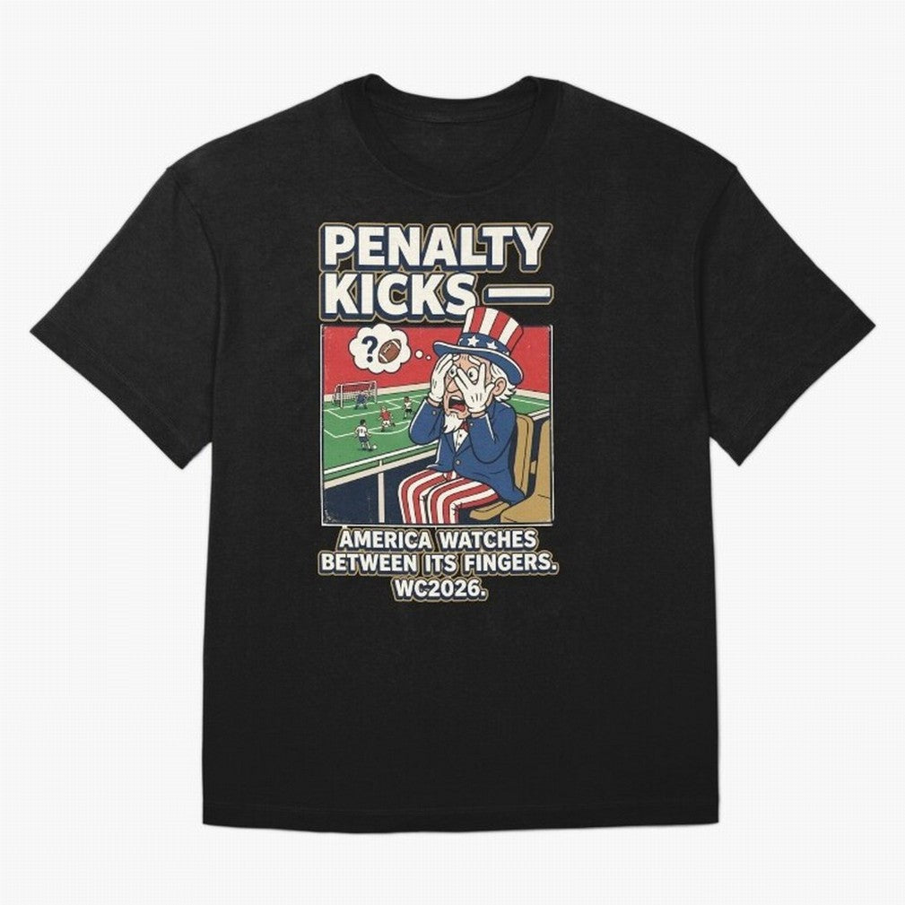Penalty Kicks ¡ª WC2026 V2 Oversized T-Shirt Show Fan Pride Across Global Football Passion for FIFA World Cup 2026, Celebrating Neymar, Haaland and Cristiano Ronaldo, Portugal, Spain and Germany, Game Day Rituals, Football Legends, Country Pride