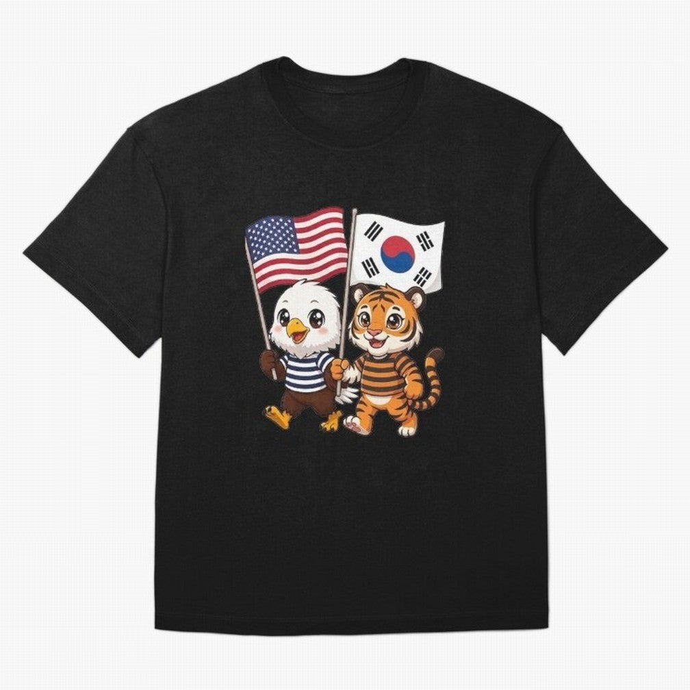 The American eagle and its friend the South Korean tiger Oversized T-Shirt Bring World Football Passion into Match Day Hype around FIFA World Cup 2026 Group Stage, Haaland, France and Portugal, Champion Mindset, Group Stage Buzz, Knockout Tension
