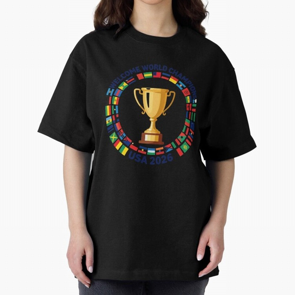 World Cup 2026 Celebration T-Shirt | USA Canada Mexico Soccer Fan Tee Oversized T-Shirt Cheer for Match Day Hype around FIFA World Cup 2026, CR7, Argentina and Brazil, Supporter Pride, Iconic Celebrations, Legendary Names and Global Match Day