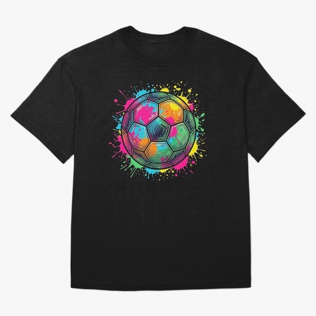 Color Splash Artistic Soccer Ball Design Oversized T-Shirt Show Your Love for the FIFA World Cup 2026 USA Canada Mexico Journey through CR7 and Messi Highlights, Portugal Pride, Football History, Final Match Energy, Crowd Noise and Once in a