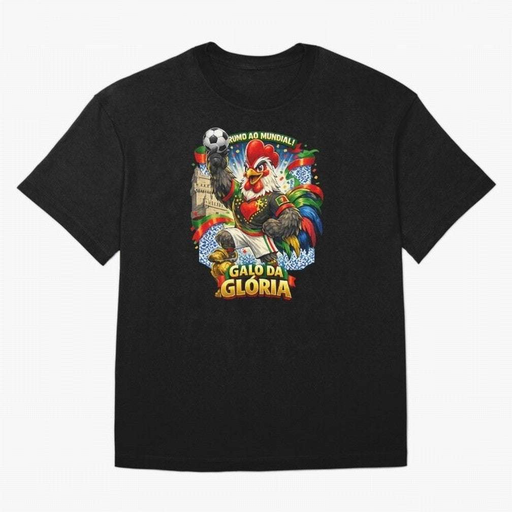 Portugal Rooster World Cup 2026 Fan Art Oversized T-Shirt Celebrate Football Dreams Across the FIFA World Cup 2026 USA Canada Mexico Journey through Mbappe Highlights, Argentina, France and Brazil Pride, Worldwide Fan Energy, Dramatic Goals,