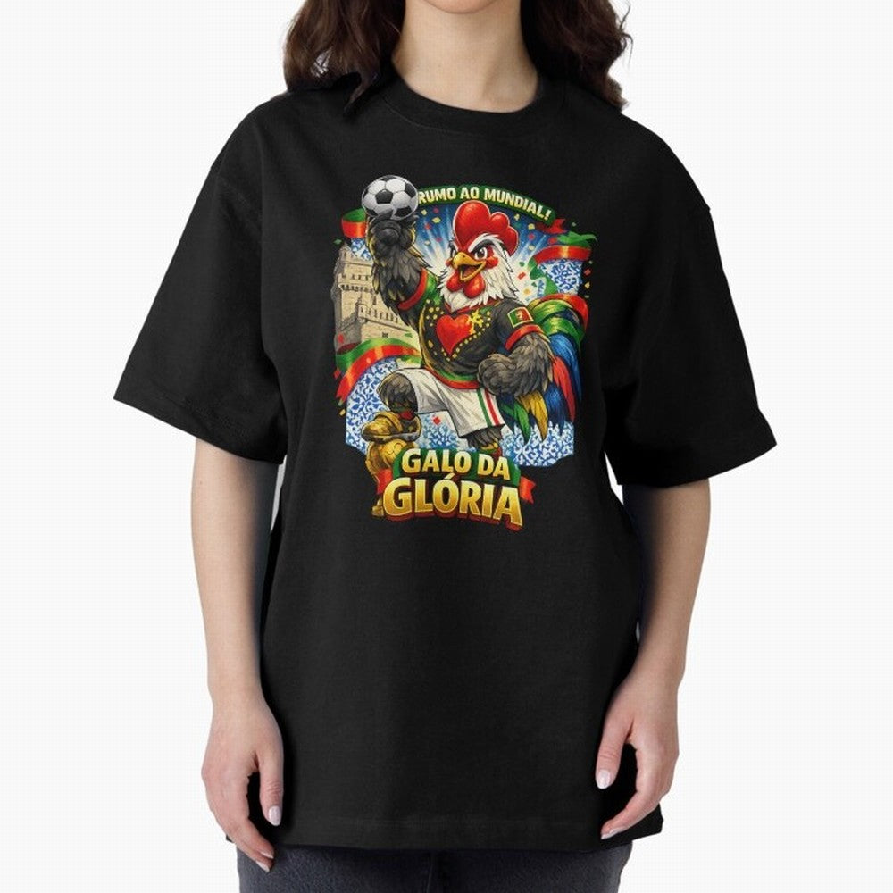 Portugal Rooster World Cup 2026 Fan Art Oversized T-Shirt Celebrate Football Dreams Across the FIFA World Cup 2026 USA Canada Mexico Journey through Mbappe Highlights, Argentina, France and Brazil Pride, Worldwide Fan Energy, Dramatic Goals,