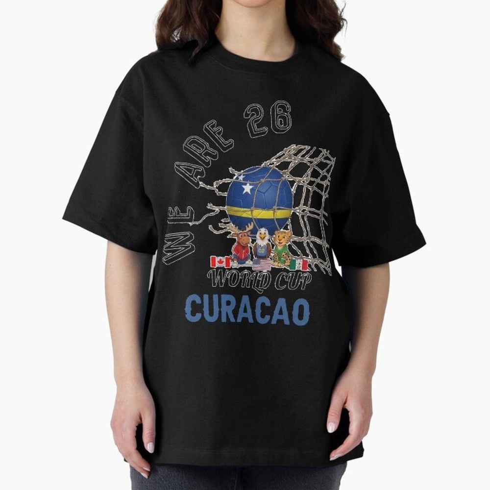 World cup 26 - Curacao Oversized T-Shirt Treasure Match Day Hype around FIFA World Cup 2026 USA Canada Mexico, Mbappe, Netherlands, Champion Mindset, Group Stage Buzz, Knockout Tension and Passionate Fan Culture; Made for Die Hard Supporters,