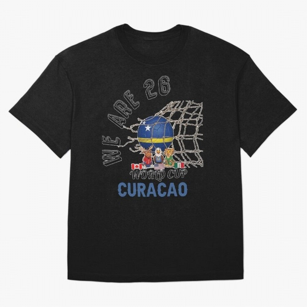 World cup 26 - Curacao Oversized T-Shirt Treasure Match Day Hype around FIFA World Cup 2026 USA Canada Mexico, Mbappe, Netherlands, Champion Mindset, Group Stage Buzz, Knockout Tension and Passionate Fan Culture; Made for Die Hard Supporters,