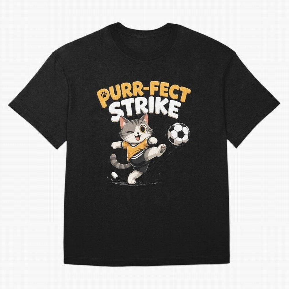 Purr-fect Strike Oversized T-Shirt Make Game Day About Match Day Hype around FIFA World Cup 2026 USA Canada Mexico, Cristiano Ronaldo, Spain and Netherlands, Football History, Final Match Energy, Crowd Noise and Once in a Lifetime Moments; Made for