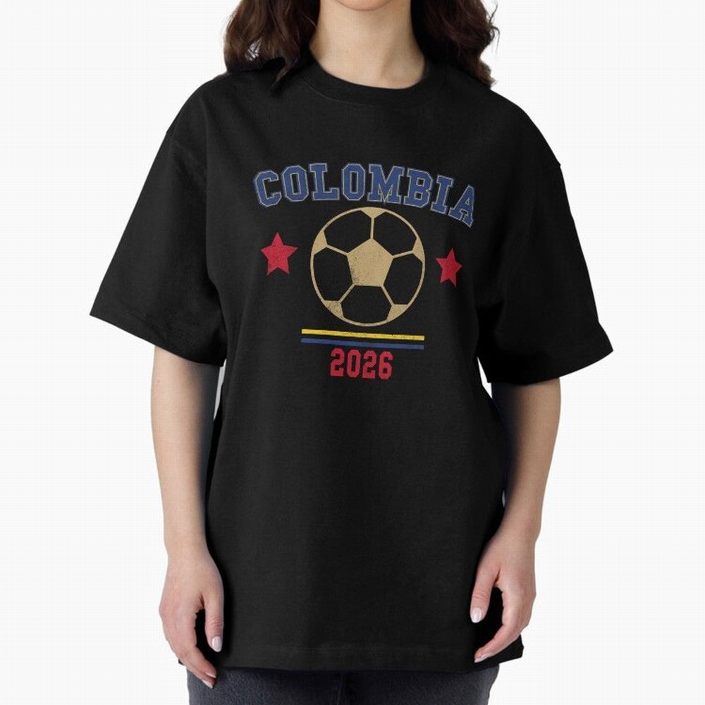 Colombia ¡ª Vintage Soccer Tee Oversized T-Shirt Keep the Legacy of Global Football Passion for FIFA World Cup 2026 Group Stage, Made for Mbappe, Netherlands, Tournament Hype, Historic Matchups, Family Viewing Parties and Global Sports Pride; Ideal