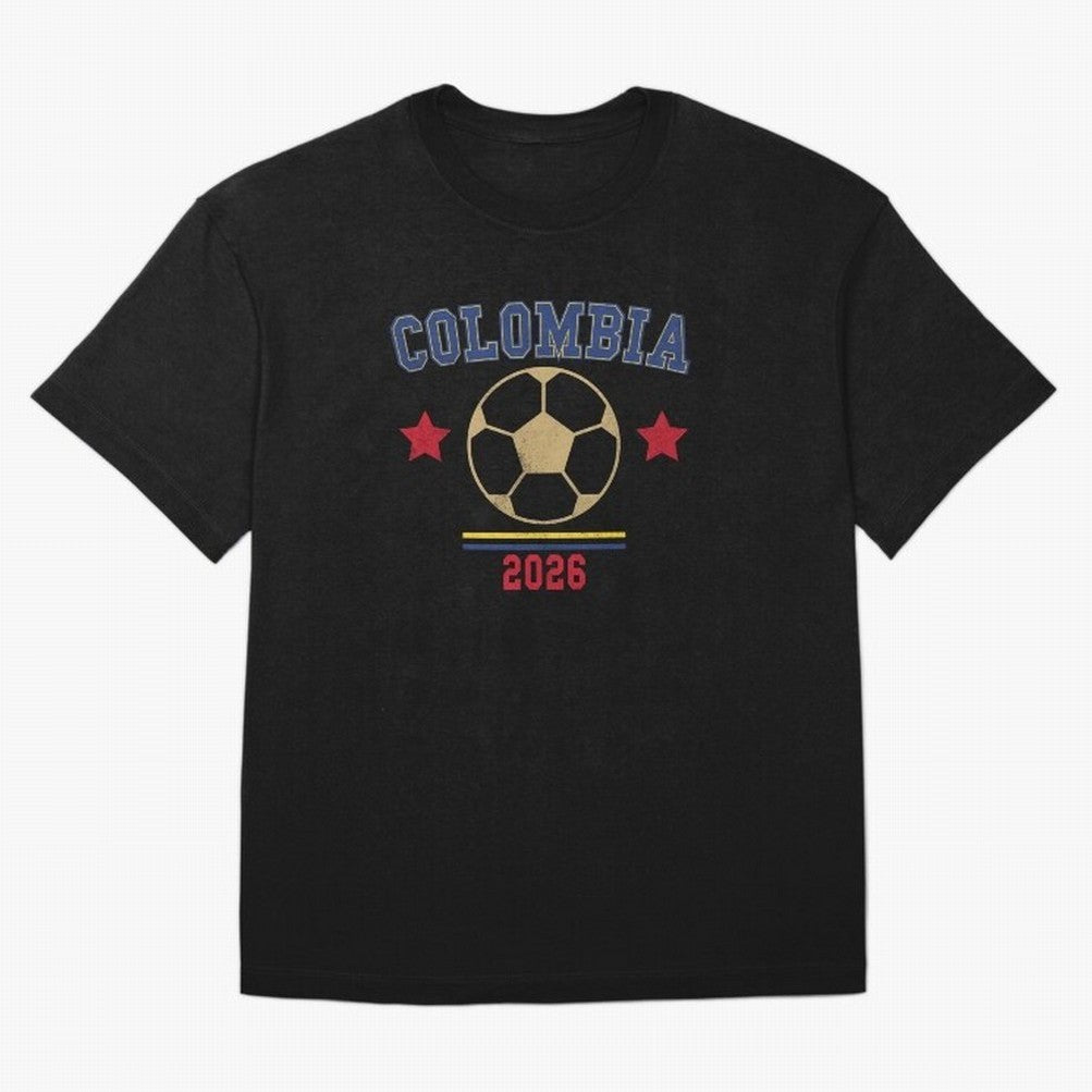 Colombia ¡ª Vintage Soccer Tee Oversized T-Shirt Keep the Legacy of Global Football Passion for FIFA World Cup 2026 Group Stage, Made for Mbappe, Netherlands, Tournament Hype, Historic Matchups, Family Viewing Parties and Global Sports Pride; Ideal