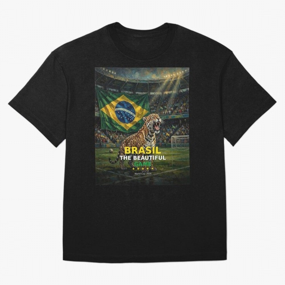 Brasil The Beautiful Game - World Cup 2026 Soccer Fan Tee Oversized T-Shirt Celebrate Unforgettable Nights in Match Day Hype around FIFA World Cup 2026 Group Stage, Haaland, Spain, Global Supporter Spirit, Legendary Goals, National Colors and