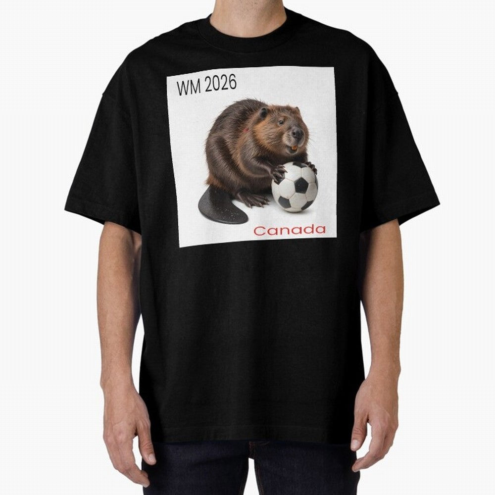 Canadian beaver invites you to World Cup 2026 in USA, Canada and Mexico Oversized T-Shirt Bring FIFA World Cup 2026 USA Canada Mexico for Fans of CR7 and Messi and Argentina, Bringing Championship Spirit, Famous Goals, Roaring Crowds and