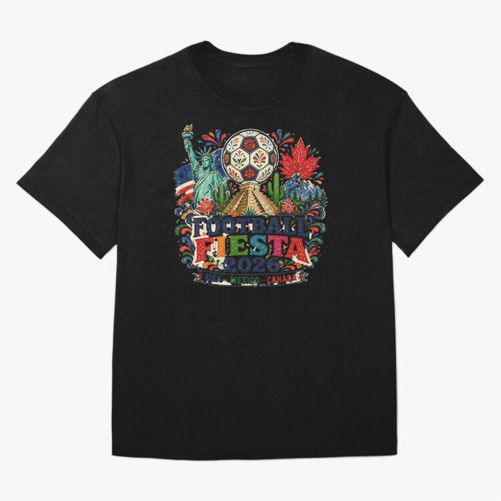 Football Fiesta 2026 Soccer Celebration Art Oversized T-Shirt Bring International Match Energy to FIFA World Cup 2026 for Fans of Mbappe and Neymar and Argentina, Bringing Stadium Chants, National Pride, Trophy Dreams and Unforgettable Football