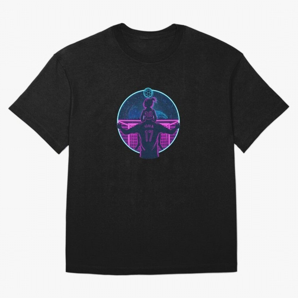 Retro Soccer Fatherhood Art Oversized T-Shirt Represent Fans Who Live for FIFA World Cup 2026 USA Canada Mexico with Haaland and Mbappe, France Energy, Champion Mindset, Group Stage Buzz, Knockout Tension and Passionate Fan Culture; Perfect for