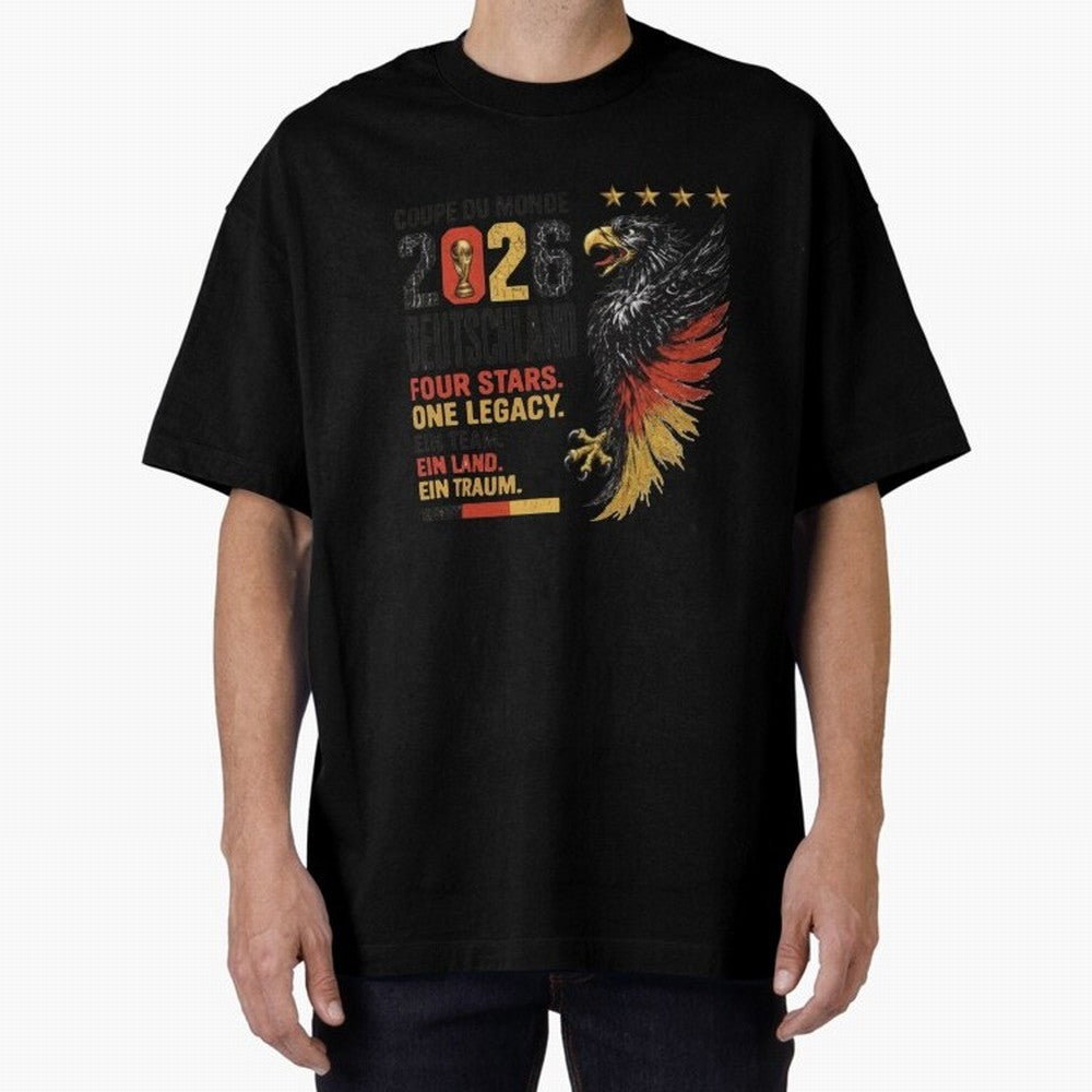 Germany Soccer World Cup 2026 Eagle Vintage Design Oversized T-Shirt Create FIFA World Cup 2026 Spirit, Connected to England, Neymar, Haaland and Cristiano Ronaldo, Classic Soccer Heritage, Championship Pressure, Fan Loyalty and International