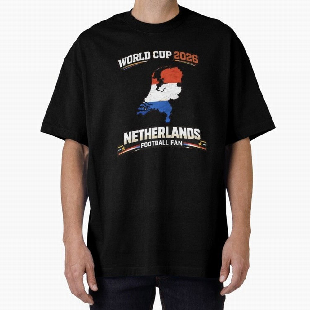 Netherlands Football Fan World Cup 2026 - Dutch Map Vintage Art Oversized T-Shirt Carry the Colors and Pride of Match Day Hype around FIFA World Cup 2026 USA Canada Mexico, Messi and Cristiano Ronaldo, Brazil, Champion Mindset, Group Stage Buzz,