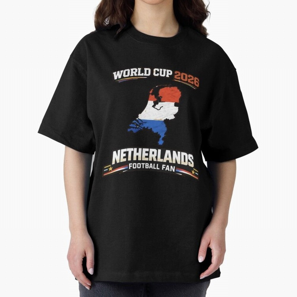 Netherlands Football Fan World Cup 2026 - Dutch Map Vintage Art Oversized T-Shirt Carry the Colors and Pride of Match Day Hype around FIFA World Cup 2026 USA Canada Mexico, Messi and Cristiano Ronaldo, Brazil, Champion Mindset, Group Stage Buzz,